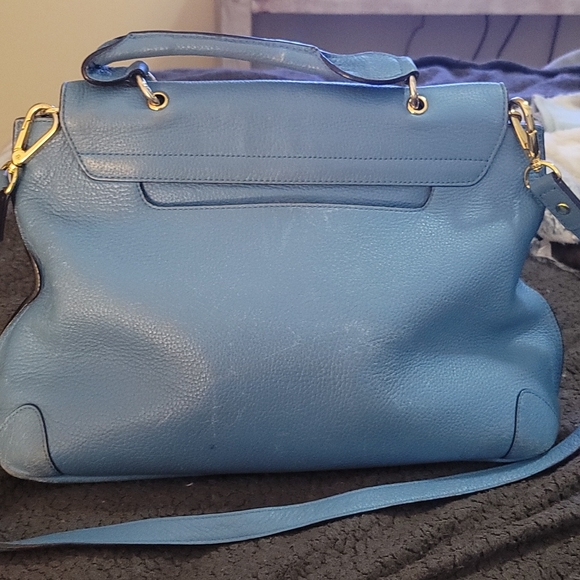 MCM Blue Pebble Leather  Purse - Picture 2 of 4